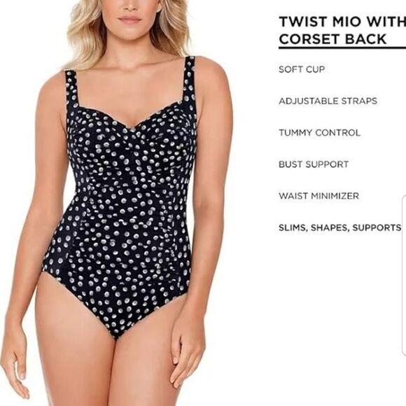 Swim Solutions NWT Galactica Printed Twist Corset size 16 nwt bin#2 - Picture 4 of 16